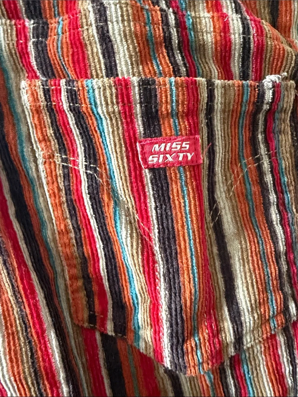 Miss Sixty Multicolor Striped Flare Cords